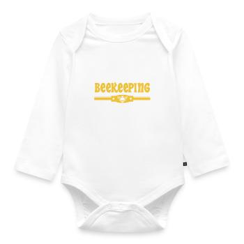 Lustiges Zitat Nature Wildlife Honey - Baby Bio-Langarm-Body - Weiß - Vorne