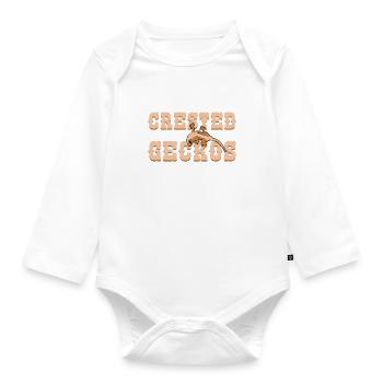 Exotic Animal Cute Crested Geckos Lizard - Organic Longsleeve Baby Bodysuit - white - Front