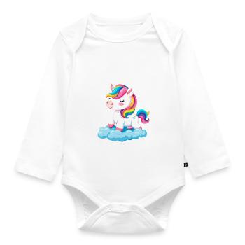 Dream Big Unicorn Inspiration for Unicorn Lovers - Organic Longsleeve Baby Bodysuit - white - Front