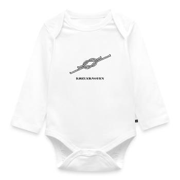 Segelknoten Seemannsknoten Kreuzknoten hell - Baby Bio-Langarm-Body - Weiß - Vorne