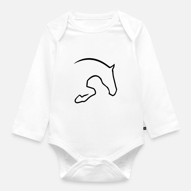 Springpferd - Baby Bio-Langarm-Body - Weiß