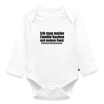 Ich mag meine Familie - keine Satzzeichen [black] - Baby Bio-Langarm-Body - Weiß - Vorne