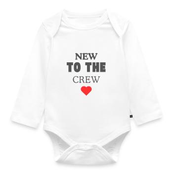 New to the crew - Schönes Babydesign - Baby Bio-Langarm-Body - Weiß - Vorne