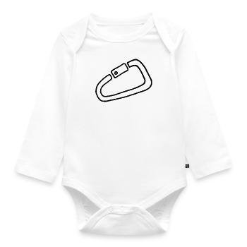 Karabiner klettern - Baby Bio-Langarm-Body - Weiß - Vorne