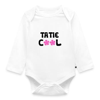 tatie cool - Body Bébé bio manches longues - blanc - Devant