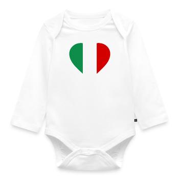 Italy heart - Baby Bio-Langarm-Body - Weiß - Vorne