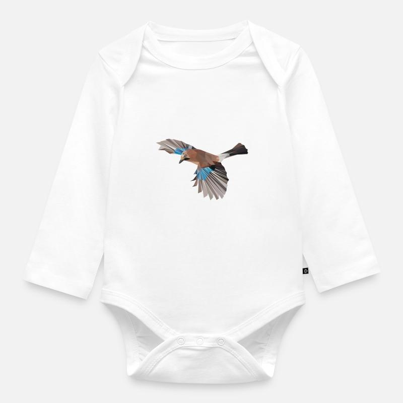 Eichelhäher - Baby Bio-Langarm-Body - Weiß