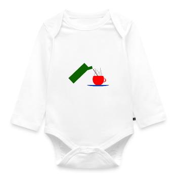 Coffee, coffee lovers, coffee drinkers - Organic Longsleeve Baby Bodysuit - white - Front