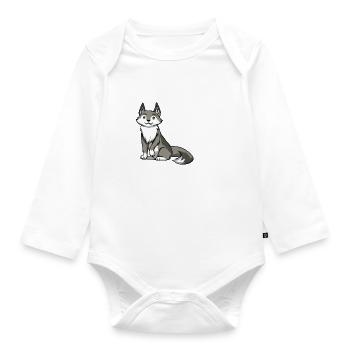 Girl Likes Wolves Funny Saying Wolf Wildlife - Organic Longsleeve Baby Bodysuit - white - Front