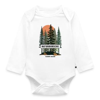 Naturbursche I Outdoor by Baddeldaddel - Baby Bio-Langarm-Body - Weiß - Vorne