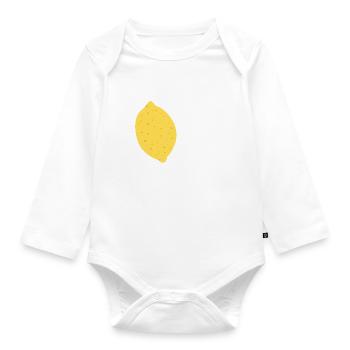 Eating Lemons Citrus Fruits Summer Funny Quote - Organic Longsleeve Baby Bodysuit - white - Front