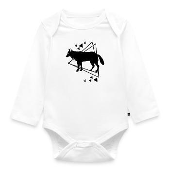 Wolf - Tierfreund Naturschutz - Baby Bio-Langarm-Body - Weiß - Vorne