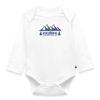 explore - Baby Bio-Langarm-Body - Weiß - Vorne