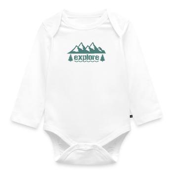 explore - Baby Bio-Langarm-Body - Weiß - Vorne