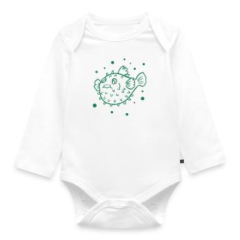 Dicker Kugelfisch - Baby Bio-Langarm-Body - Weiß - Vorne