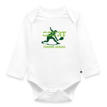 Ironic Tennis Player Quote Ball Sports Summer - Organic Longsleeve Baby Bodysuit - white - Front