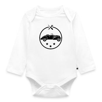 Oldtimer - Auto Nostalgisch Fahrzeuge - Baby Bio-Langarm-Body - Weiß - Vorne