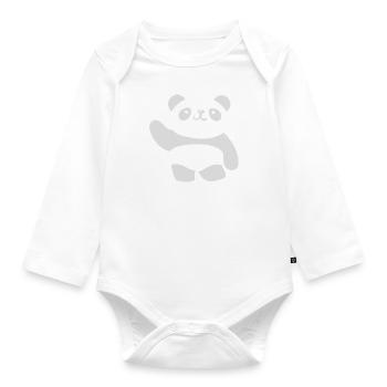 Panda Sketch Illustration Cute Wildlife Animal - Organic Longsleeve Baby Bodysuit - white - Front