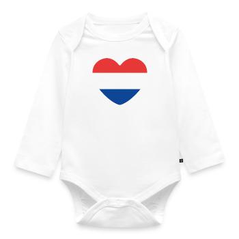 Niederlande Herz - Baby Bio-Langarm-Body - Weiß - Vorne