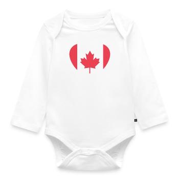 Canada Heart - Baby Bio-Langarm-Body - Weiß - Vorne