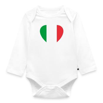 Italien Herz - Baby Bio-Langarm-Body - Weiß - Vorne