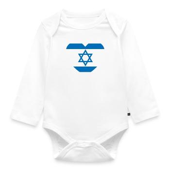 Israel Herz - Baby Bio-Langarm-Body - Weiß - Vorne