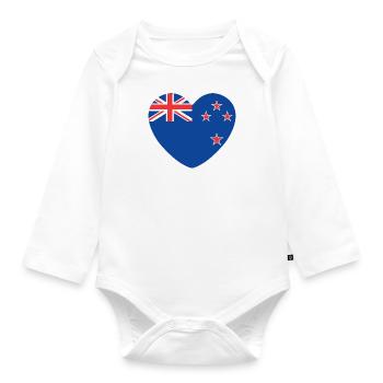 Neuseeland - Baby Bio-Langarm-Body - Weiß - Vorne