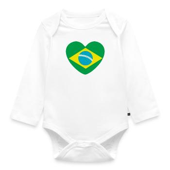 Cœur Brésil - Body Bébé bio manches longues - blanc - Devant