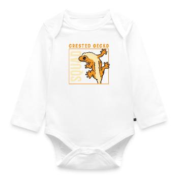 Gecko Squad Cute Lizard Crested Geckos Wildlife - Organic Longsleeve Baby Bodysuit - white - Front