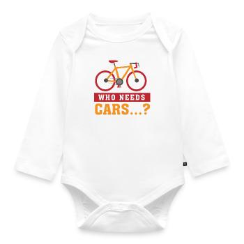 Qui a besoin de voitures ? Un vélo de mobilité - Body Bébé bio manches longues - blanc - Devant