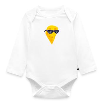 Cheezzle Ironic Quote Cheesemaking Food - Organic Longsleeve Baby Bodysuit - white - Front