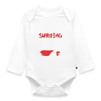 windsurfen papa - Baby Bio-Langarm-Body - Weiß - Vorne