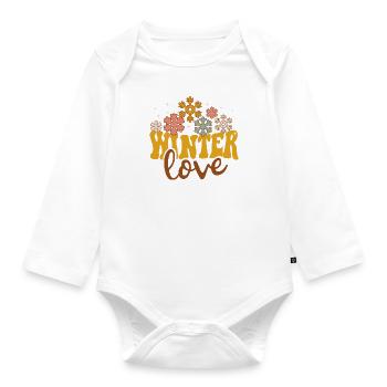 Winter Love Lesebücher Schneelandschaft - Baby Bio-Langarm-Body - Weiß - Vorne