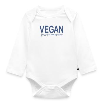 Vegan just to annoy you - Organic Longsleeve Baby Bodysuit - white - Front