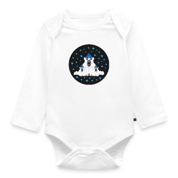 Eisbären mit Mütze und Schal. - Baby Bio-Langarm-Body - Weiß - Vorne