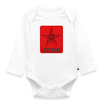 STAR - Stern - Held - Baby Bio-Langarm-Body - Weiß - Vorne