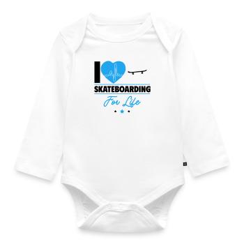 L’amour du skateboard pour la vie - à plein régime et amusant ! - Body Bébé bio manches longues - blanc - Devant