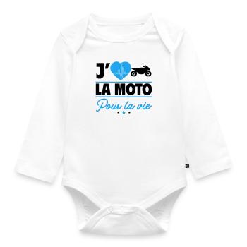 Passion de la Moto : Pour Toujours et À Jamais ! - Body Bébé bio manches longues - blanc - Devant