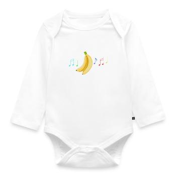 Exotic Fruit Delicious Banana Funny Saying - Organic Longsleeve Baby Bodysuit - white - Front