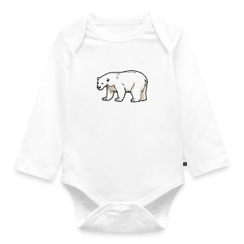 Mädchen mag süße Eisbären, lustiger Spruch - Baby Bio-Langarm-Body - Weiß - Vorne