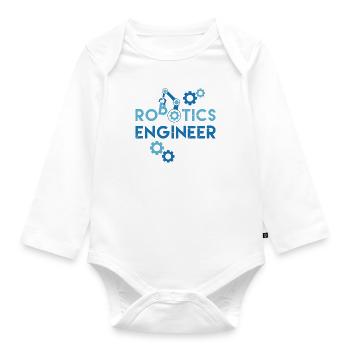 Robotik-Ingenieur Mechaniker Roboterventilator - Baby Bio-Langarm-Body - Weiß - Vorne