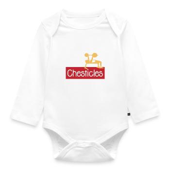 Chesticles de banc Ironic Gym Quote Powerlifter - Body Bébé bio manches longues - blanc - Devant