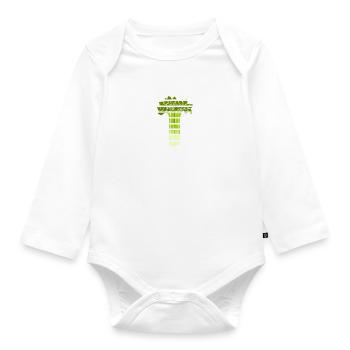 Powered by Celery Healthy Vegetables Food - Organic Longsleeve Baby Bodysuit - white - Front