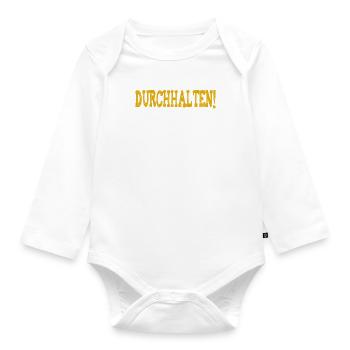 Durchhalten - Baby Bio-Langarm-Body - Weiß - Vorne