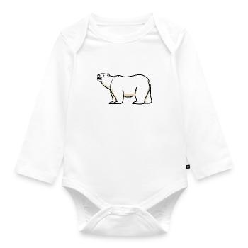 Junge mag Eisbären Expedition Wildnis - Baby Bio-Langarm-Body - Weiß - Vorne