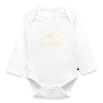 Une fille aime le thé douillet des jours d'hiver - Body Bébé bio manches longues - blanc - Devant