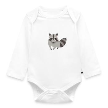 Raccoonilicious, dicton ironique, raton laveur, - Body Bébé bio manches longues - blanc - Devant
