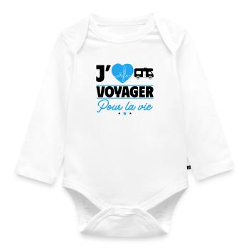 Voyager pour la vie – en camping-car à l'aventure - Body Bébé bio manches longues - blanc - Devant