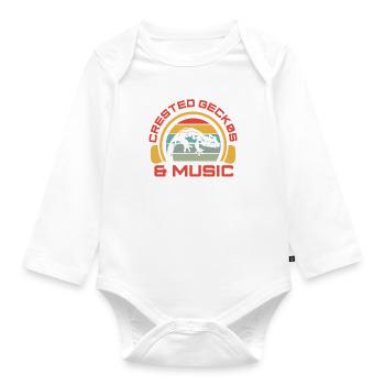 Geckos et notes de musique Musicien Clef Crested - Body Bébé bio manches longues - blanc - Devant