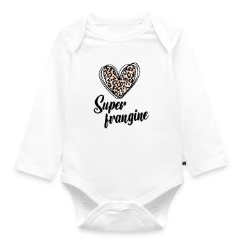 Super frangine - Body Bébé bio manches longues - blanc - Devant
